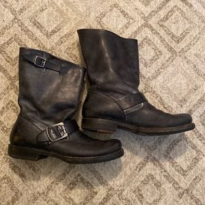 Frye Smith Engineer Black Boots 6.5 W